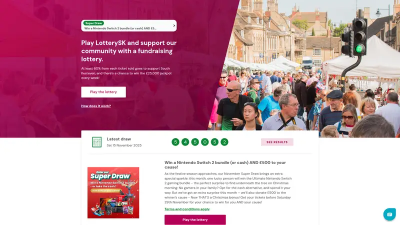 Lotterysk - homepage (desktop)