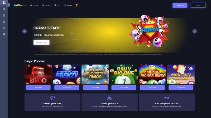 Lottozone - homepage (desktop)