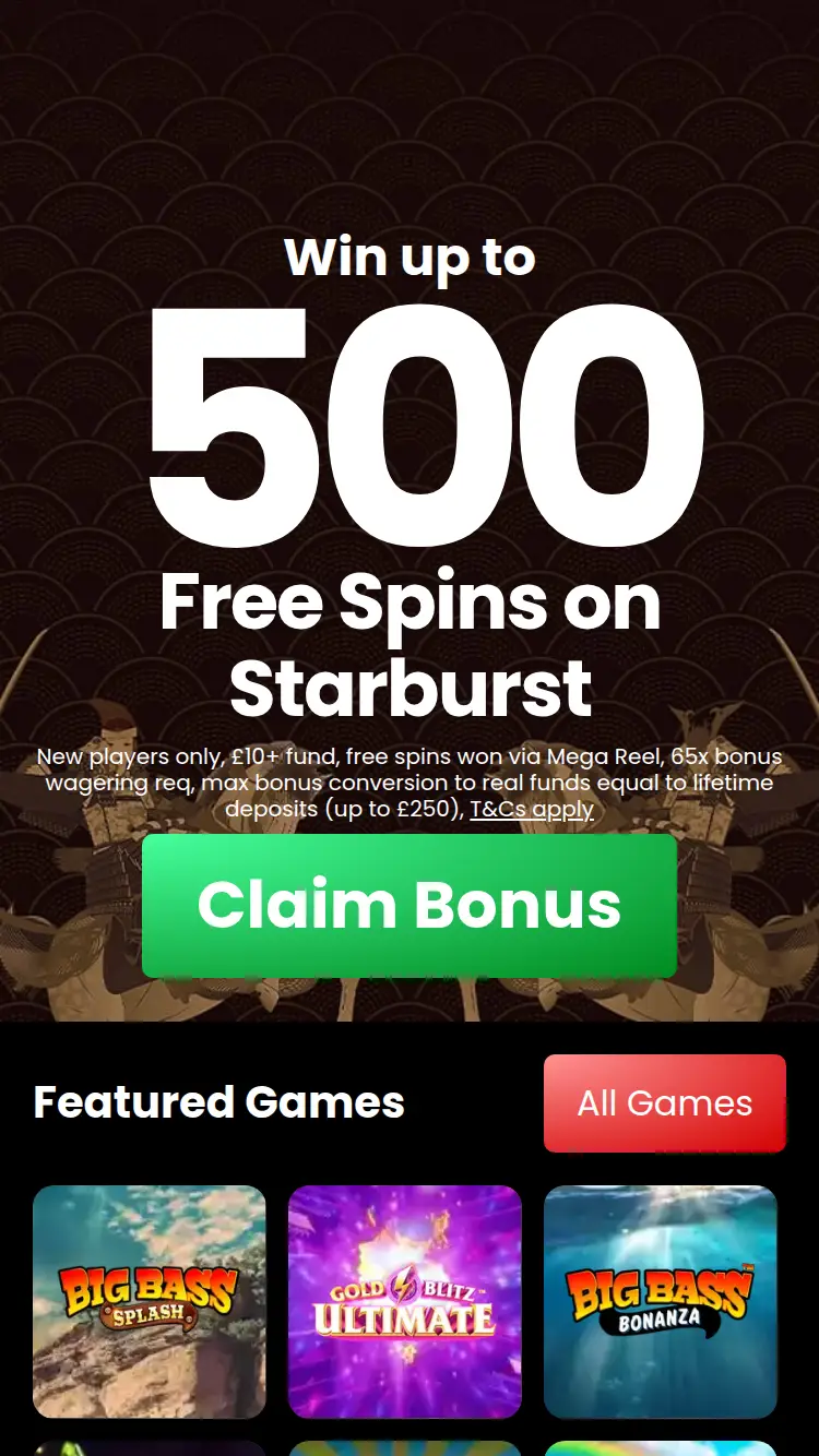 Lucky Slots7 - homepage (mobile)