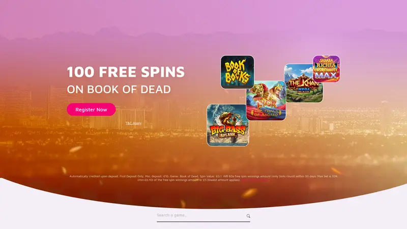 Lucky Vegas - homepage (desktop)