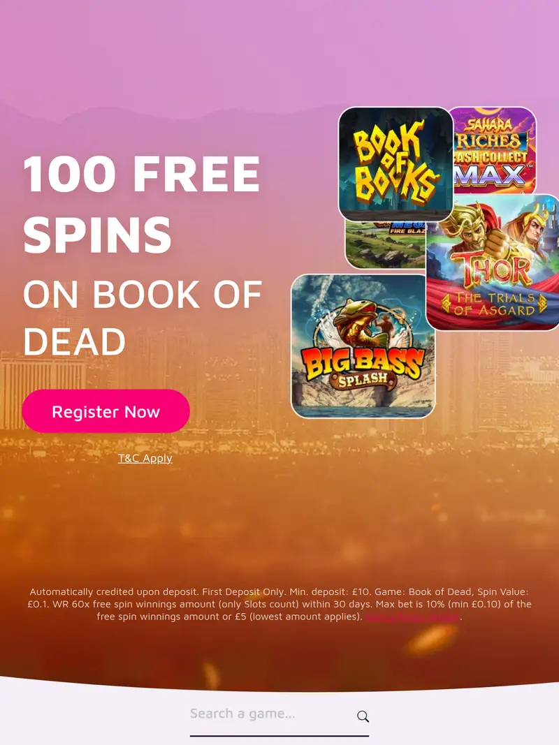 Lucky Vegas - homepage (tablet)