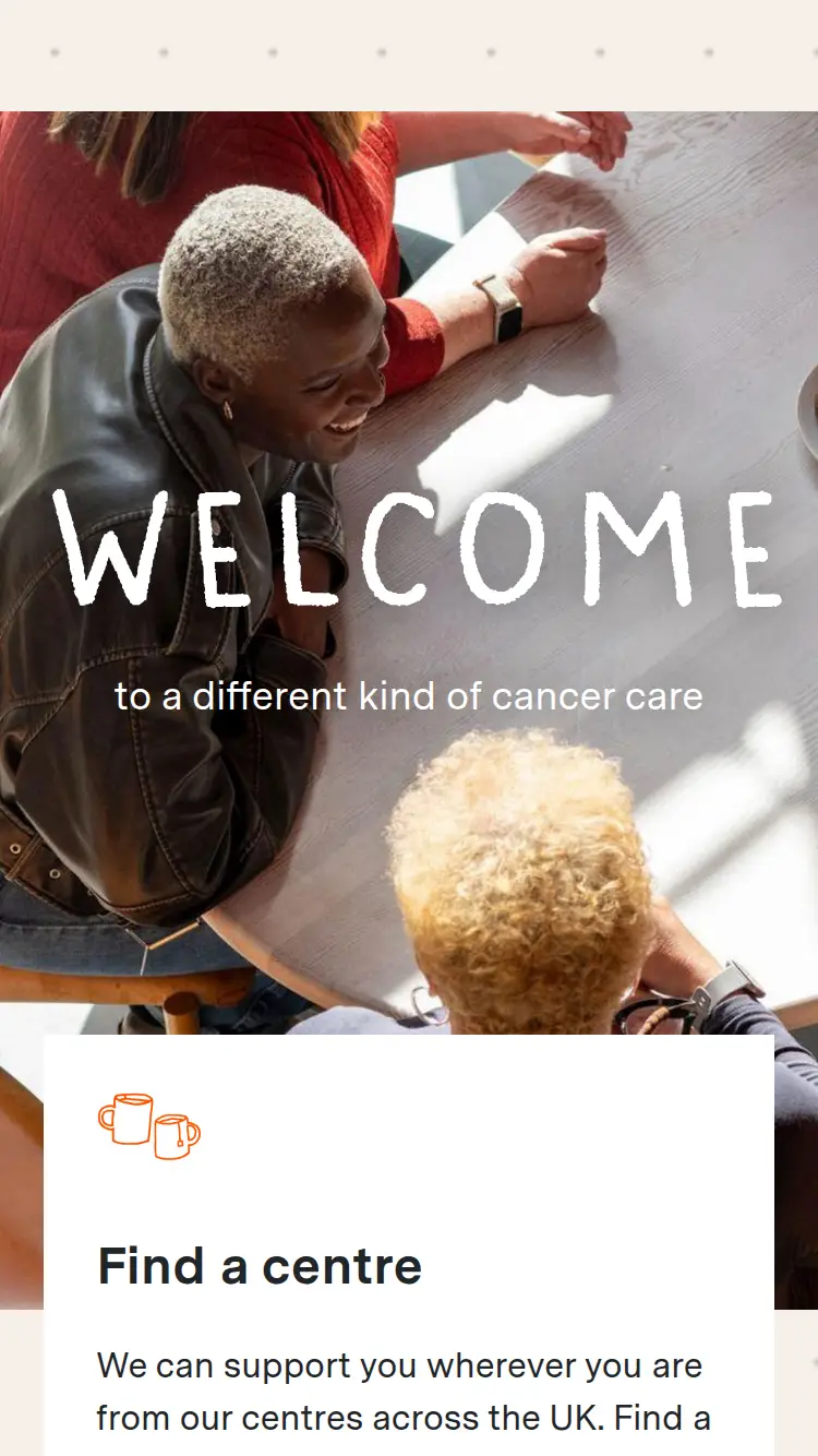 Maggies - homepage (mobile)