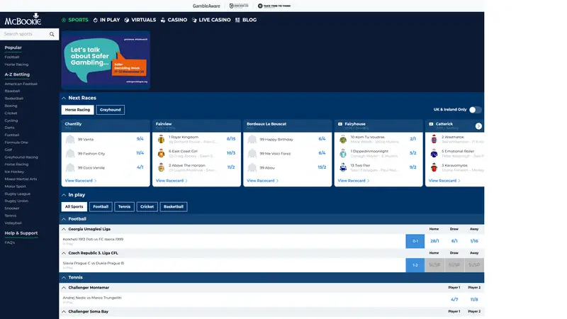 Mcbookie - homepage (desktop)
