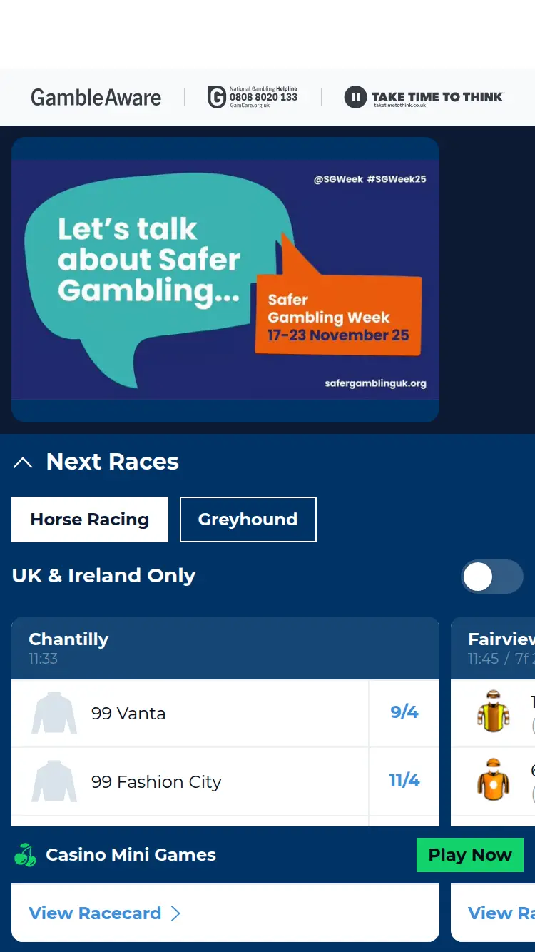 Mcbookie - homepage (mobile)