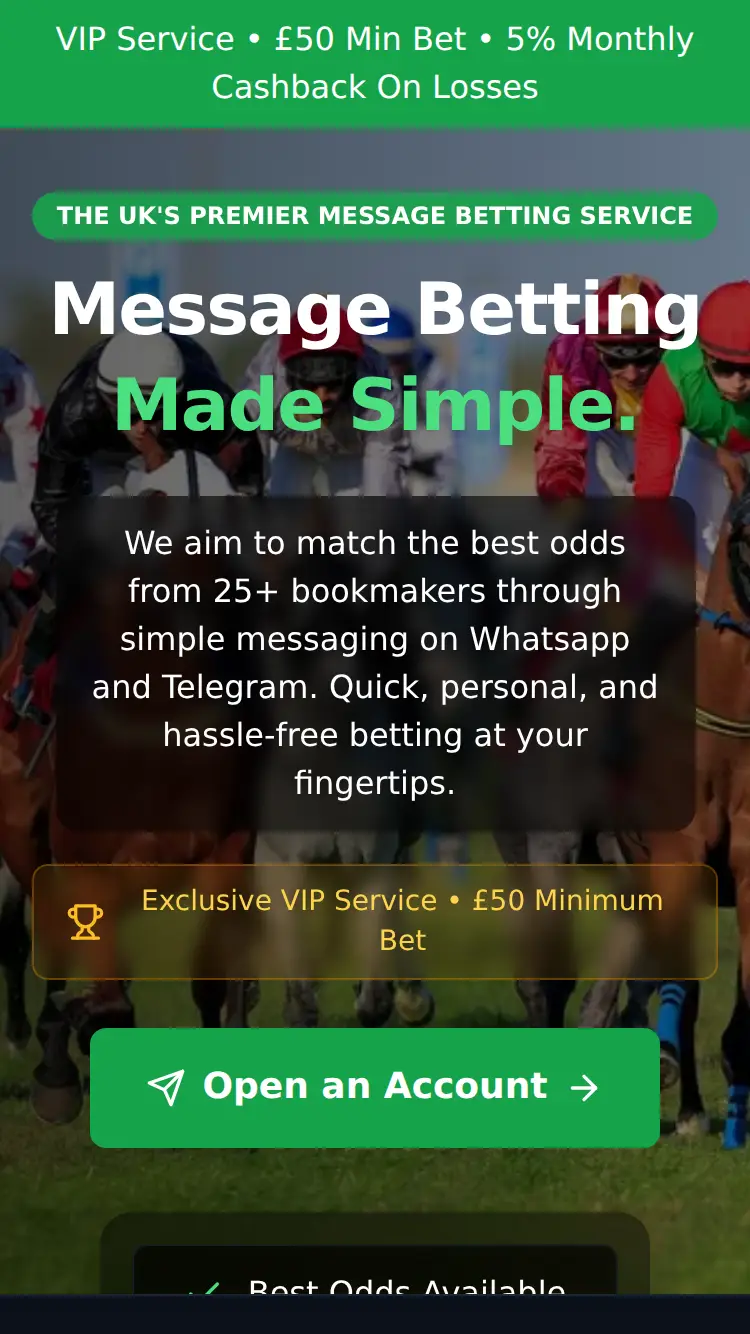 Messagebets - homepage (mobile)