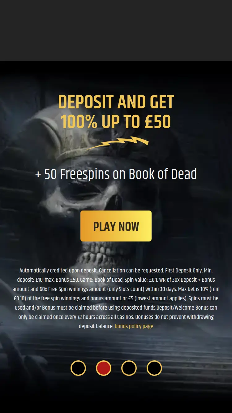 Metal Casino - homepage (mobile)