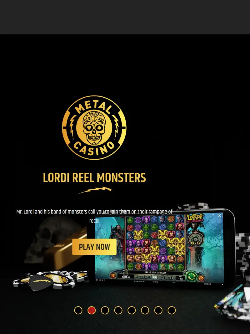 Metal Casino - homepage (tablet)