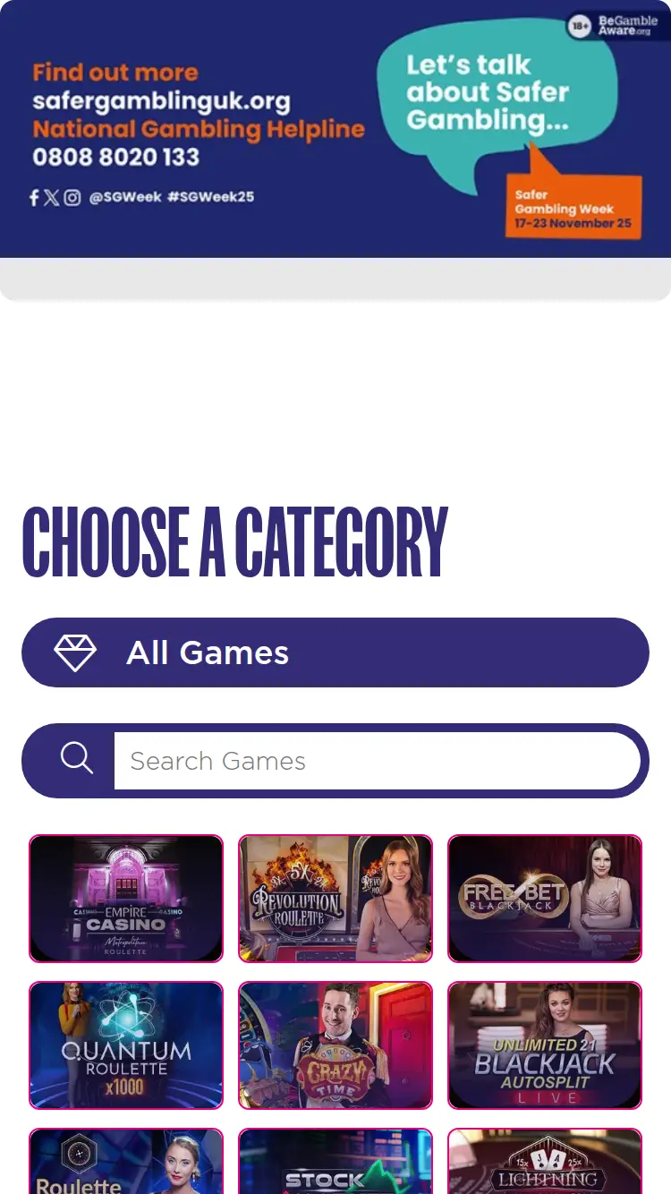 Met Gaming - homepage (mobile)