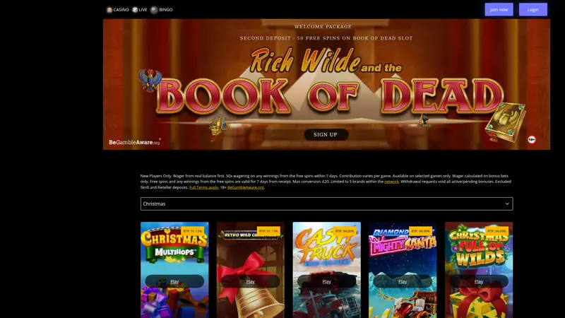 Millionaire - homepage (desktop)