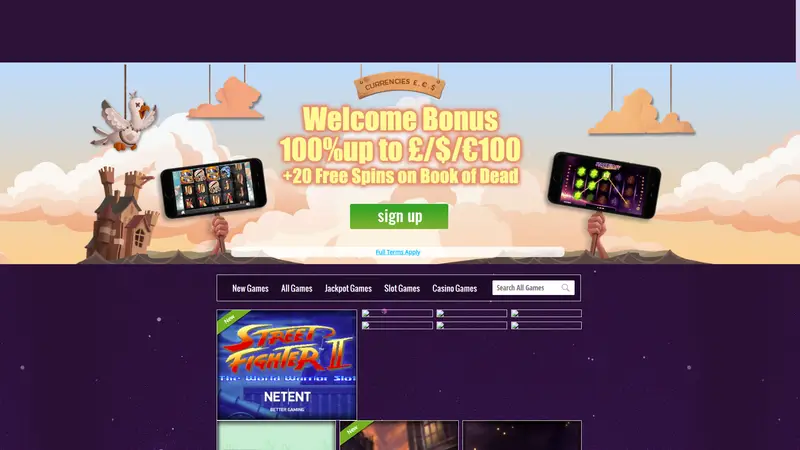 Mobile Slots - homepage (desktop)
