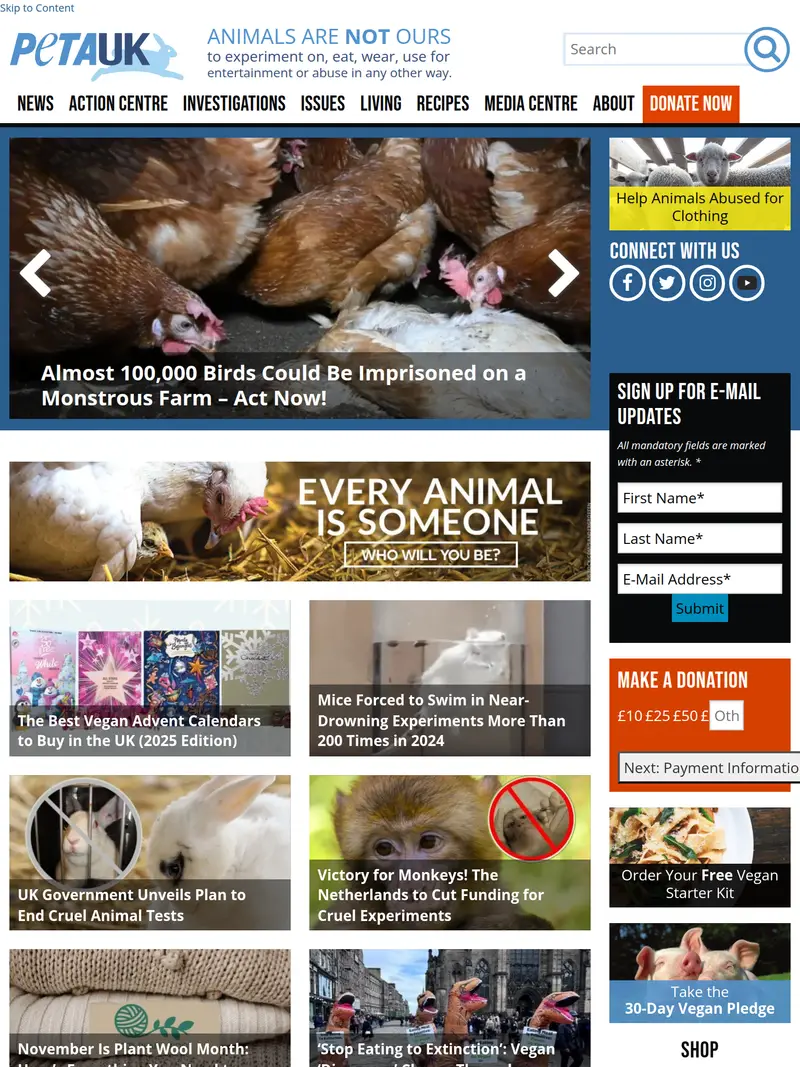 Peta - homepage (tablet)
