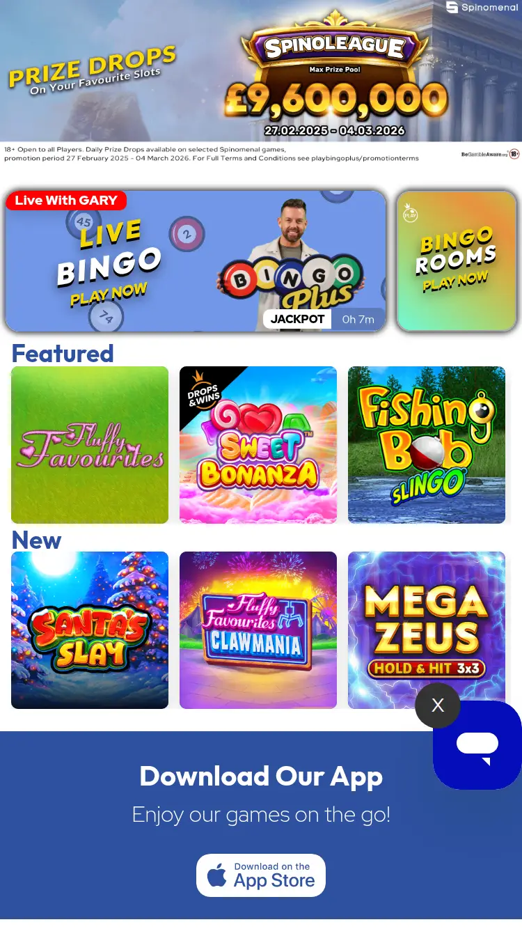 Playbingoplus - homepage (mobile)
