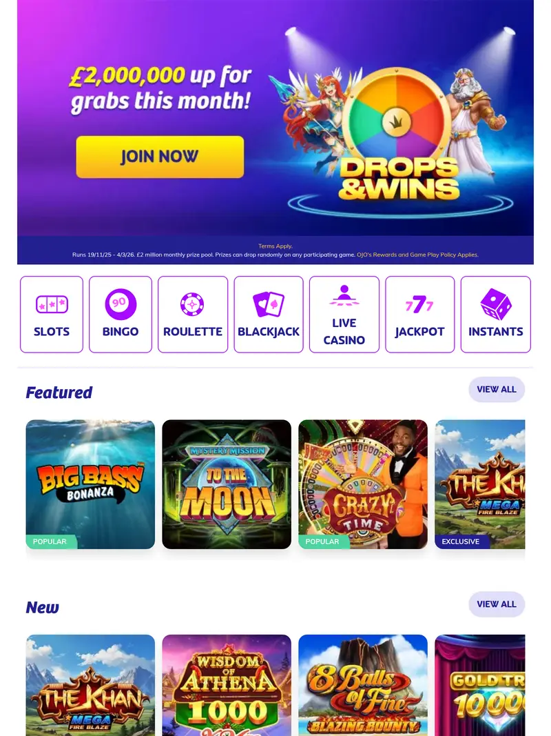 Playojo - homepage (tablet)