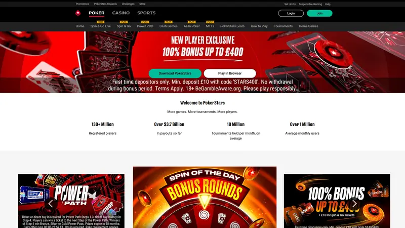 Pokerstars - homepage (desktop)