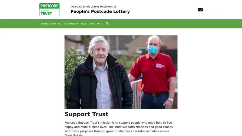 Postcodesupporttrust - homepage (desktop)