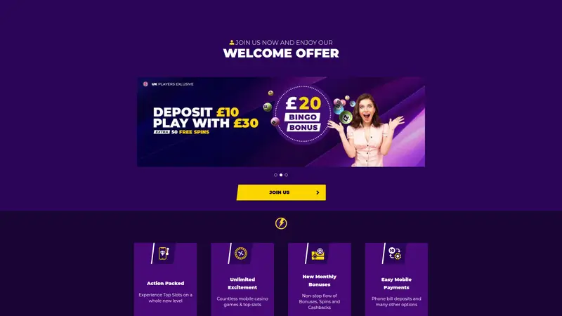 Power Slots - homepage (desktop)