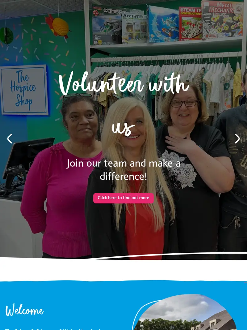 Princeandprincessofwaleshospice - homepage (tablet)