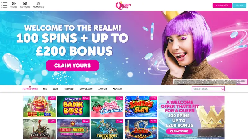 Queen Play - homepage (desktop)