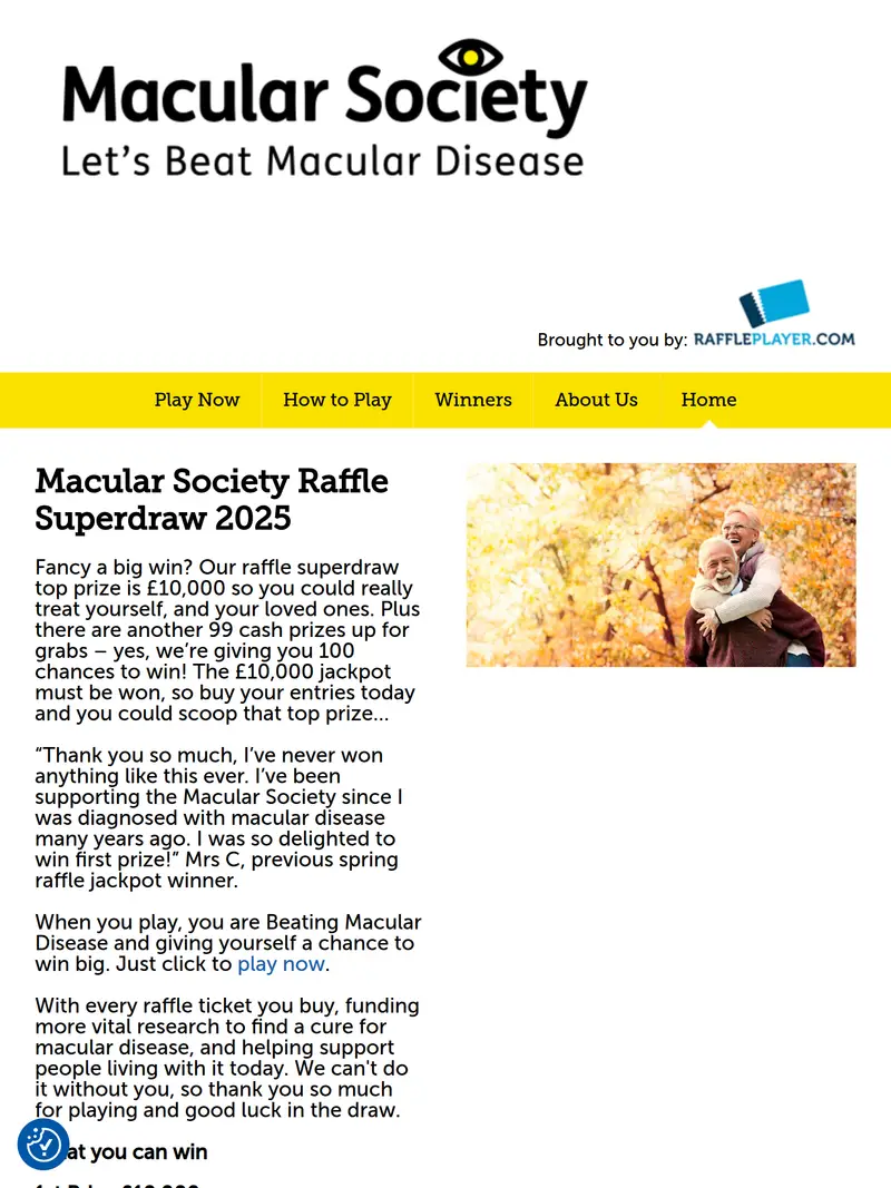 Raffle Player - homepage (tablet)