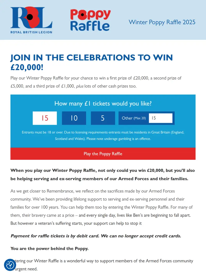 Raffle Player - homepage (tablet)