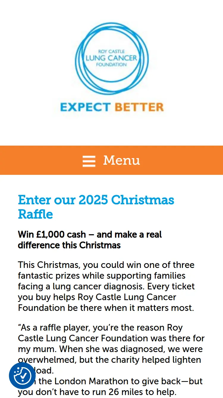 Raffle Player - homepage (mobile)