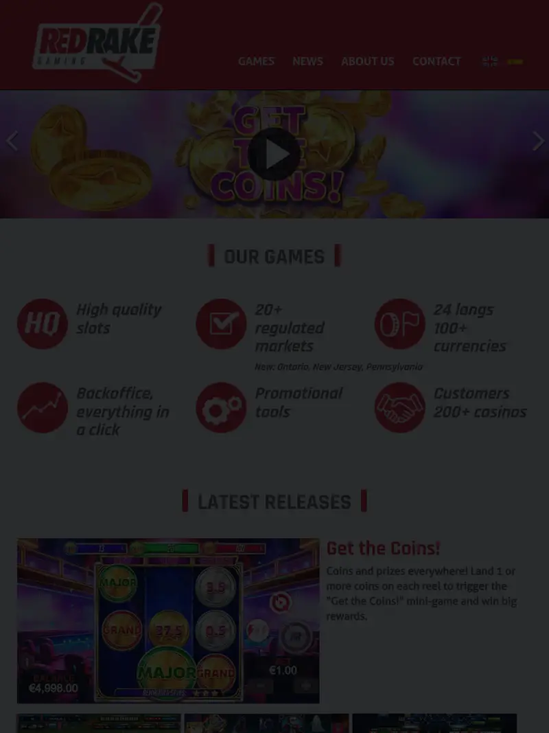 Redrake Gaming - homepage (tablet)