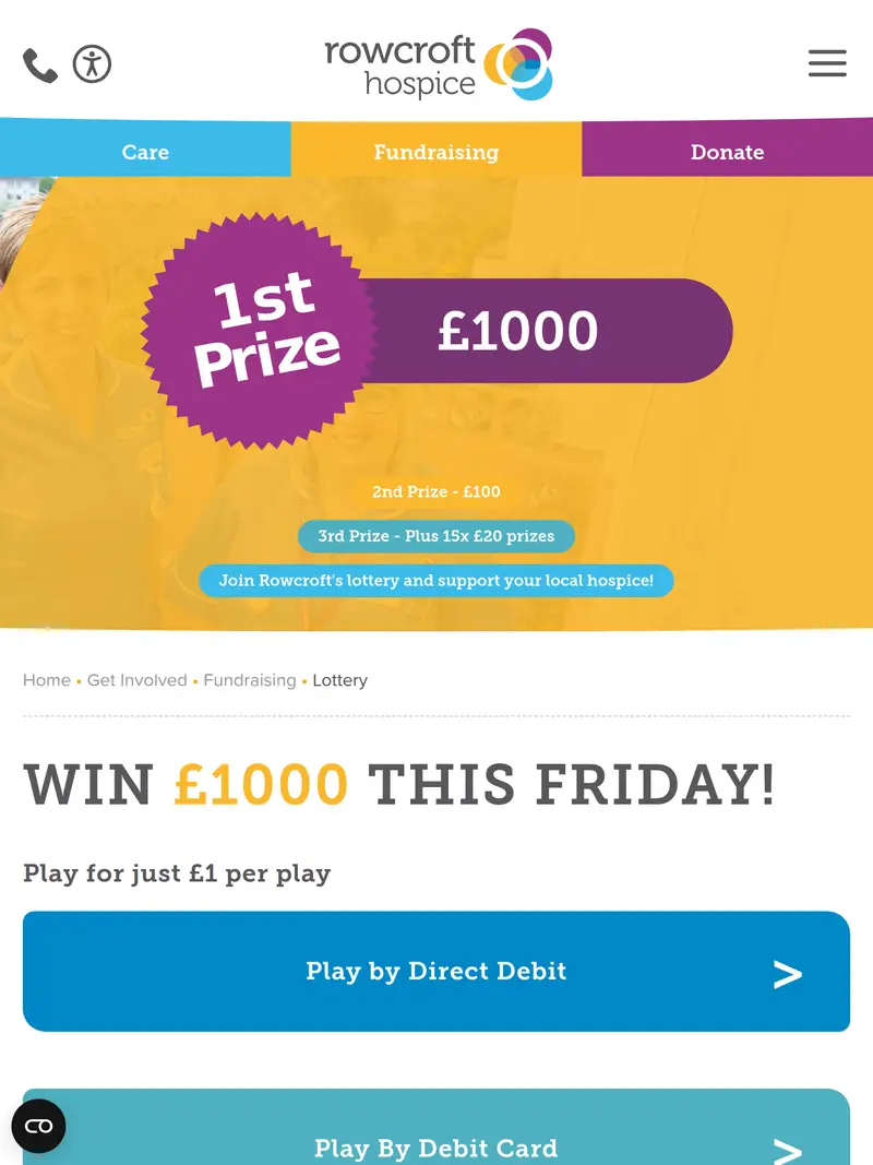 Rowcrofthospice - homepage (tablet)