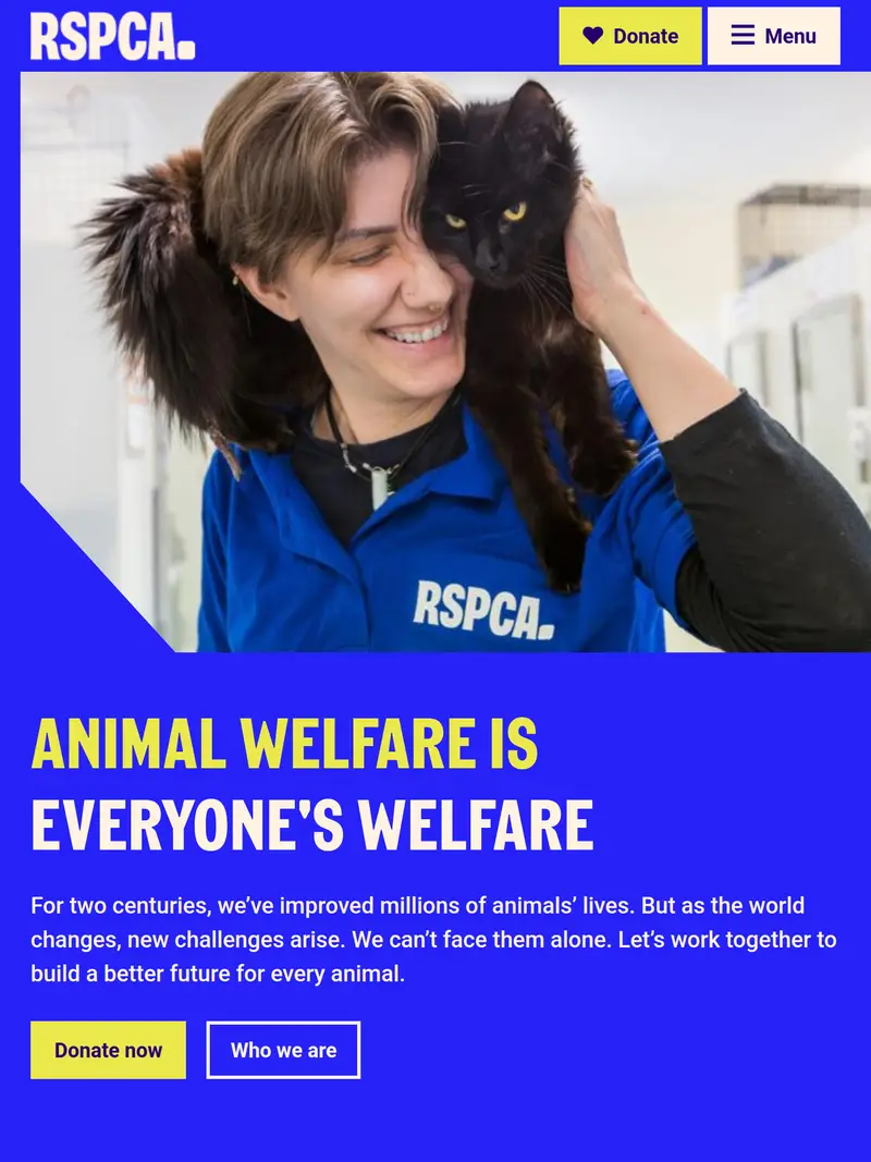 Rspca - homepage (tablet)