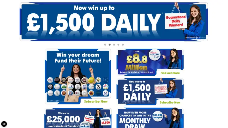 ScottishChildren's Lottery - homepage (desktop)