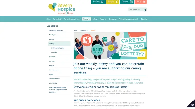 Severnhospice - homepage (desktop)