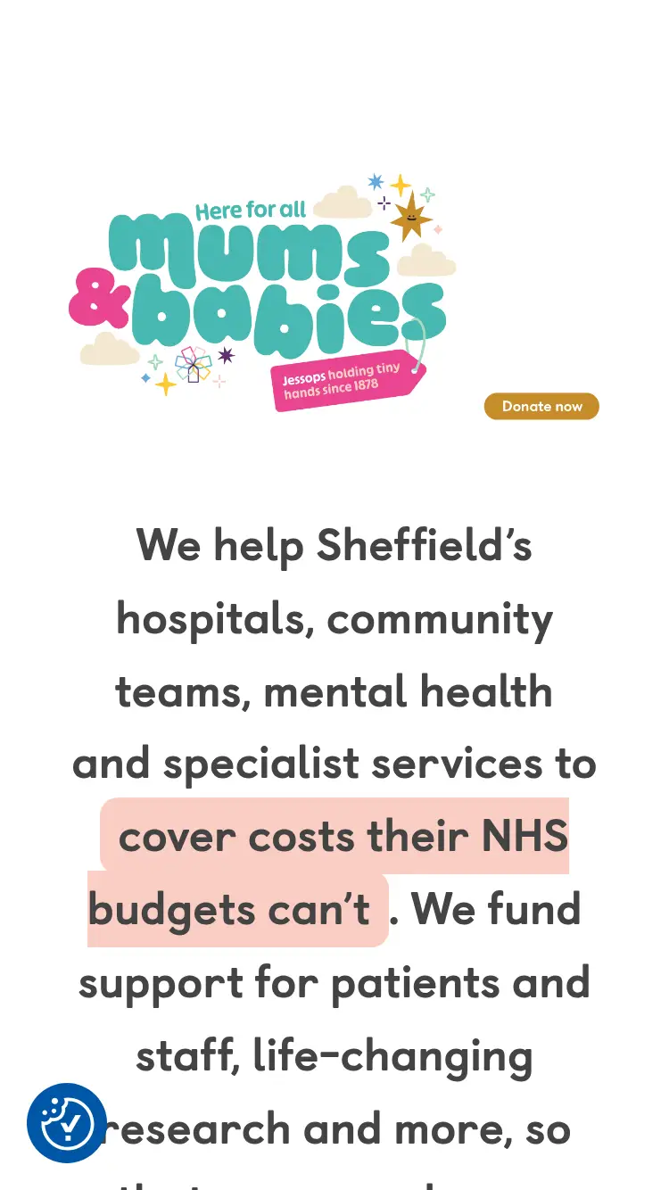 Sheffield Hospitals Charity - homepage (mobile)
