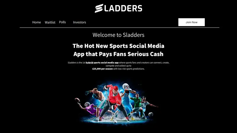 Sladders - homepage (desktop)