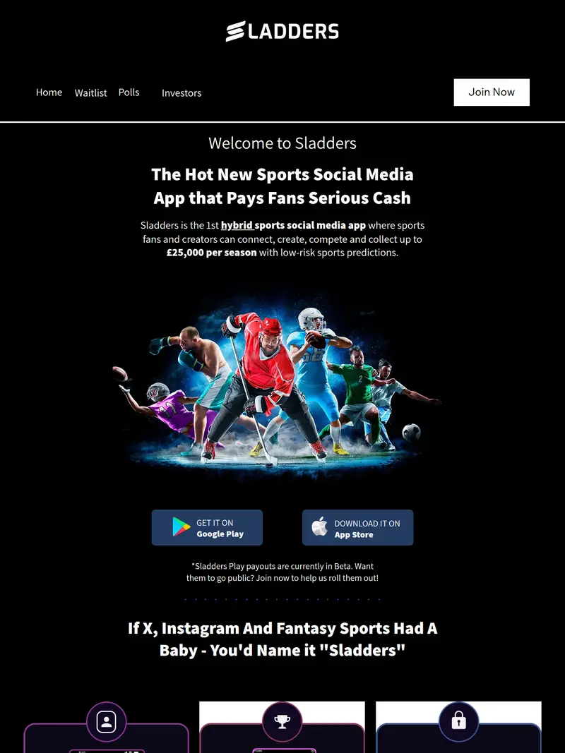 Sladders - homepage (tablet)