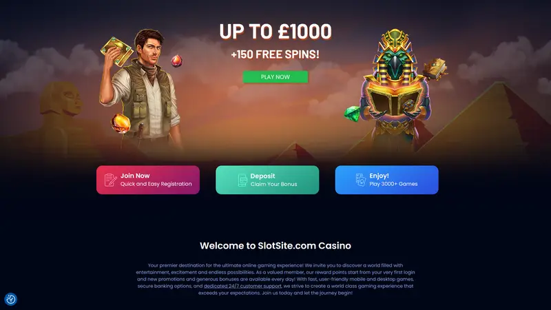 Slotsite - homepage (desktop)