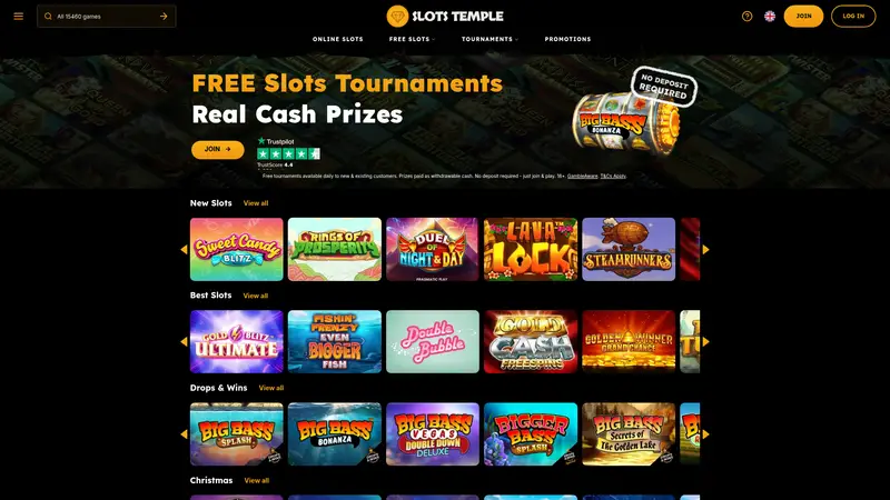 Slotstemple - homepage (desktop)