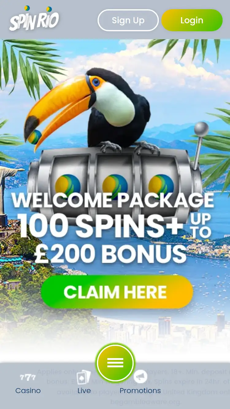 Spinrio - homepage (mobile)