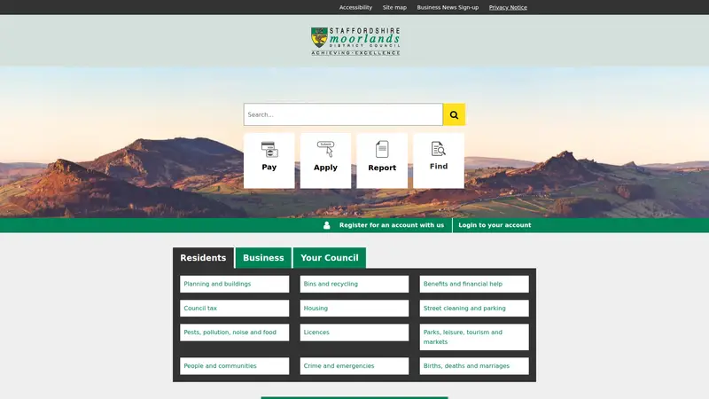 Staffsmoorlands.gov - homepage (desktop)
