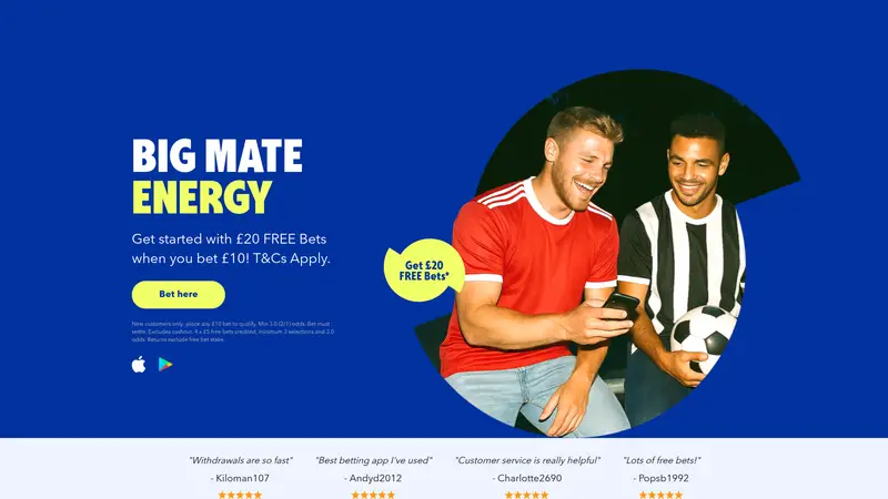 Stakemate - homepage (desktop)