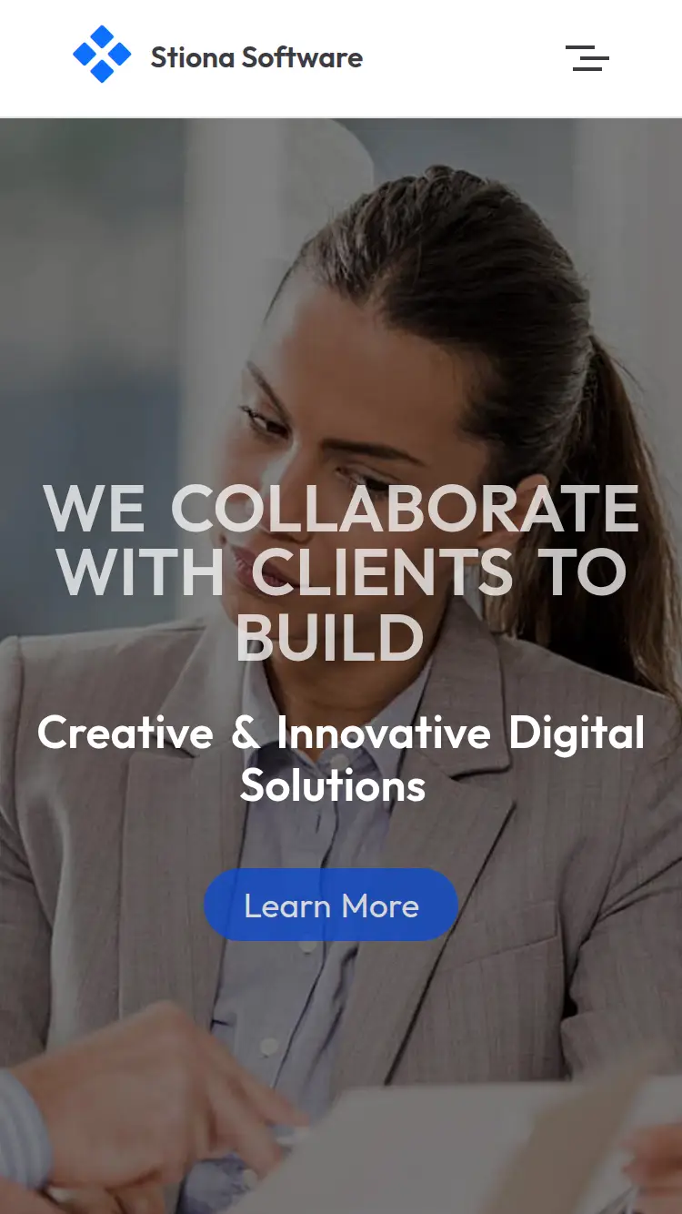 Stiona - homepage (mobile)