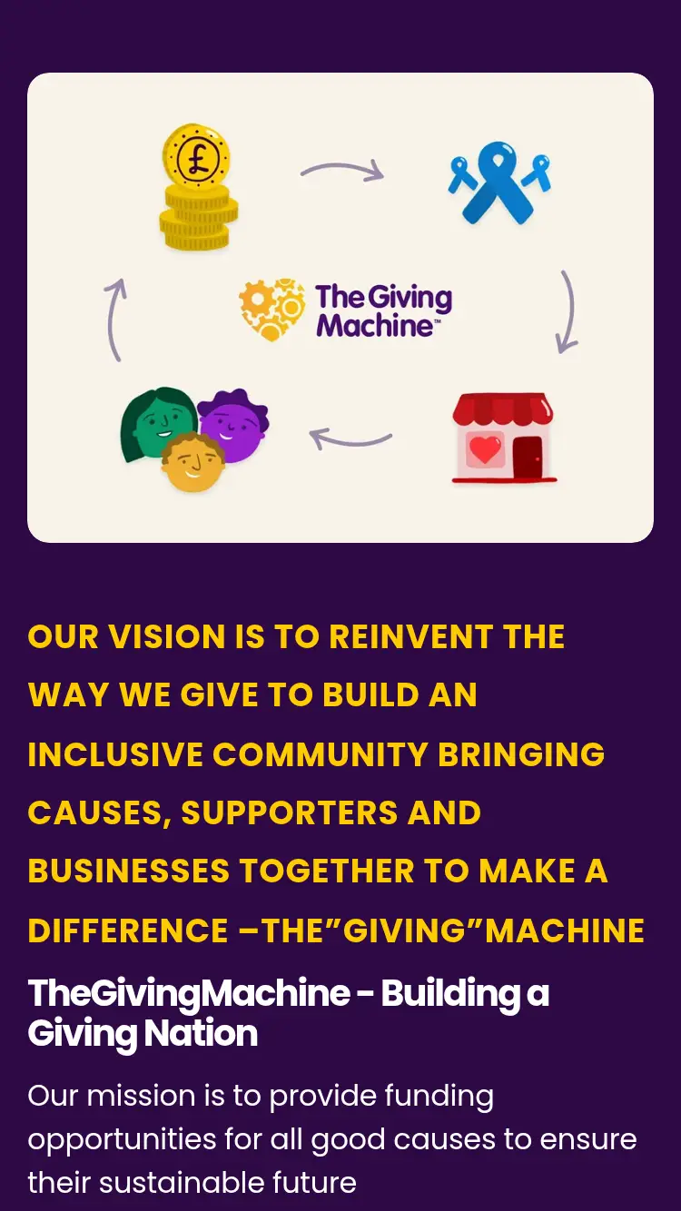 Thegivingmachine - homepage (mobile)