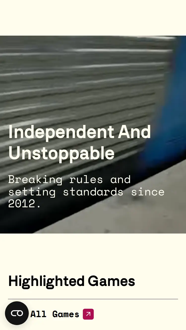 Thunderkick - homepage (mobile)