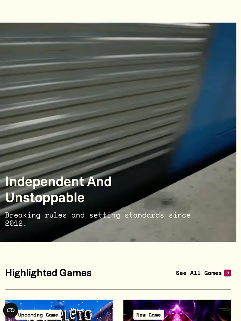 Thunderkick - homepage (tablet)