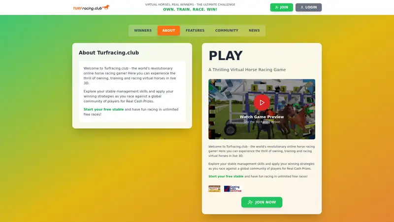 Turfracing.club - homepage (desktop)
