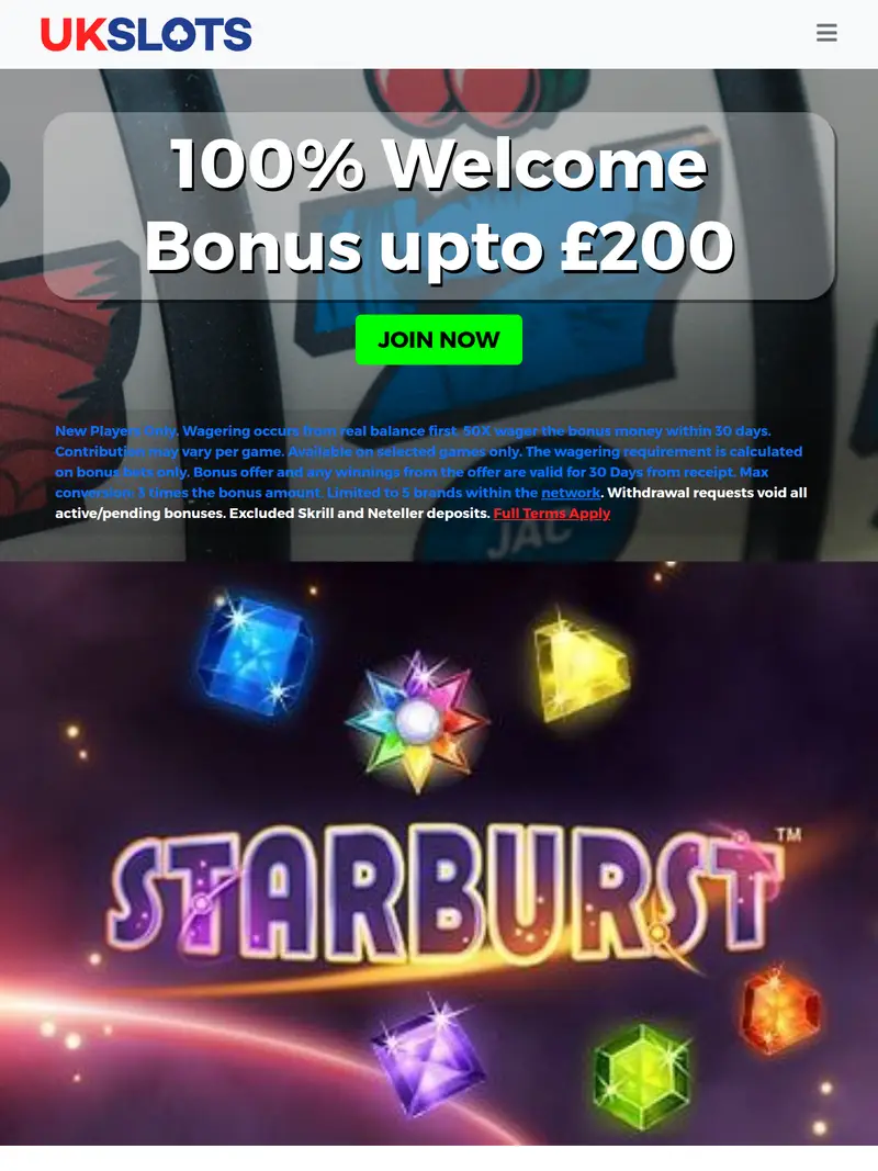 Ukslots - homepage (tablet)
