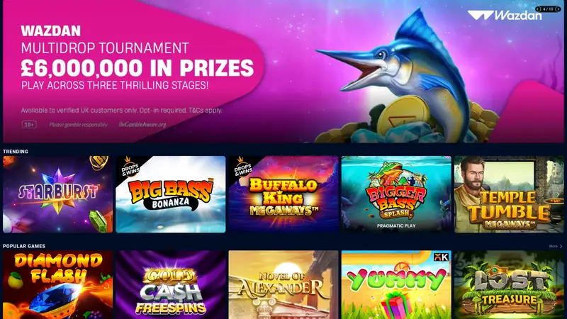 V Bet - homepage (desktop)