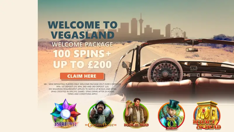 Vegasland - homepage (desktop)