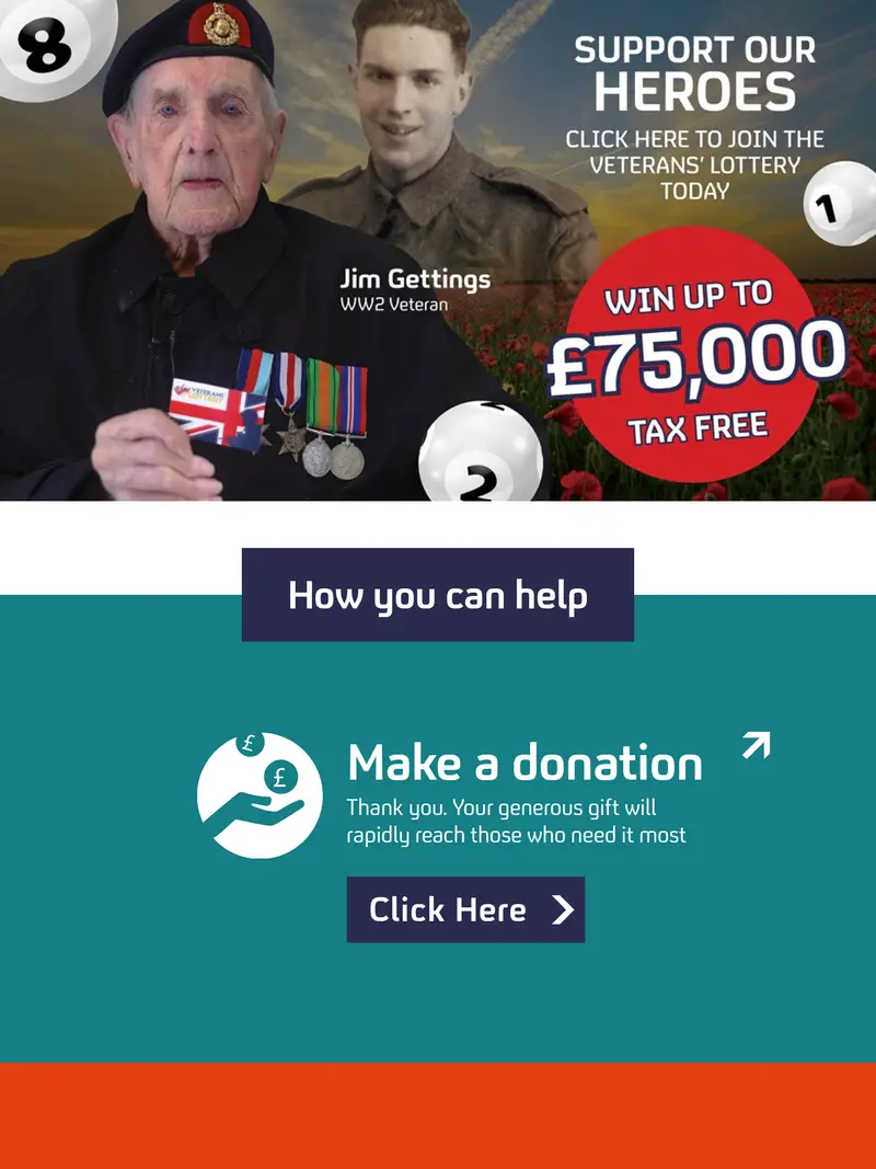 Veterans Foundation - homepage (tablet)