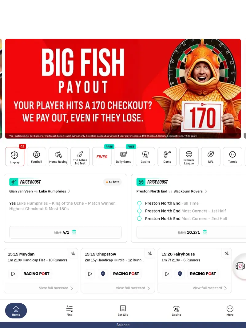 Virgin Bet - homepage (tablet)