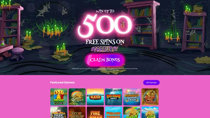 Wizard Slots - homepage (desktop)