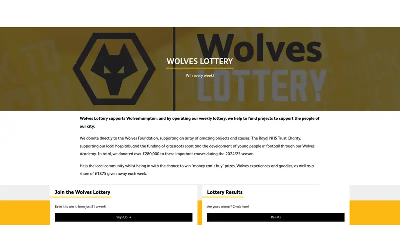 Wolves - homepage (desktop)